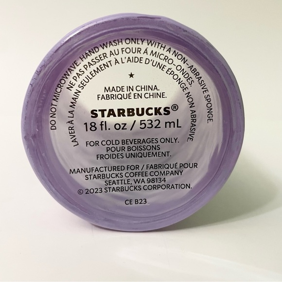 Starbucks Fall 2023 Lilac Purple Pearlescent Wave Glass Cold Cup Tumbler Flaws - Picture 13 of 16